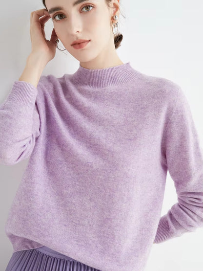 100% Merino Wool Cashmere Sweater Women Knitted Sweater Turtleneck Long Sleeve Pullovers Autumn Winter Clothing Warm Jumper Tops