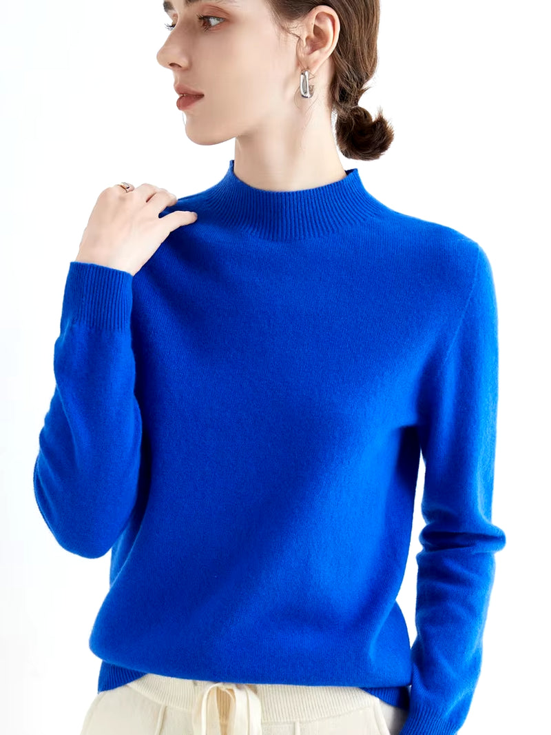 100% Merino Wool Cashmere Sweater Women Knitted Sweater Turtleneck Long Sleeve Pullovers Autumn Winter Clothing Warm Jumper Tops