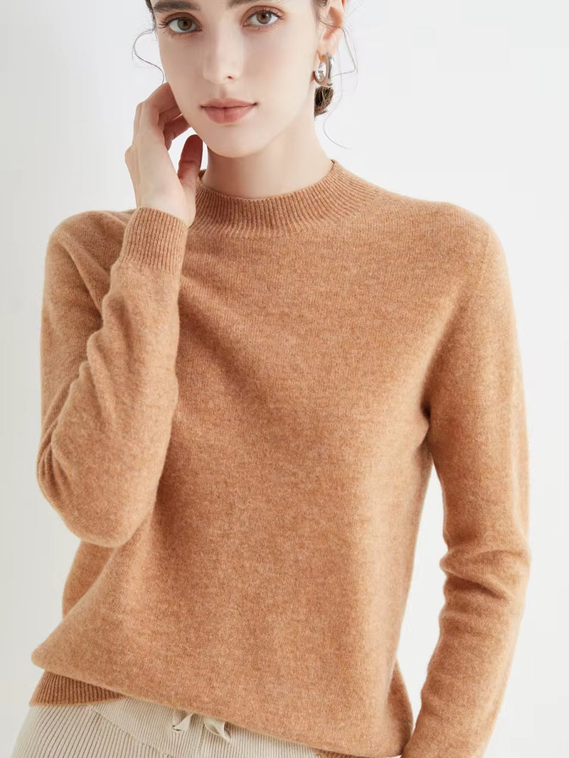 100% Merino Wool Cashmere Sweater Women Knitted Sweater Turtleneck Long Sleeve Pullovers Autumn Winter Clothing Warm Jumper Tops