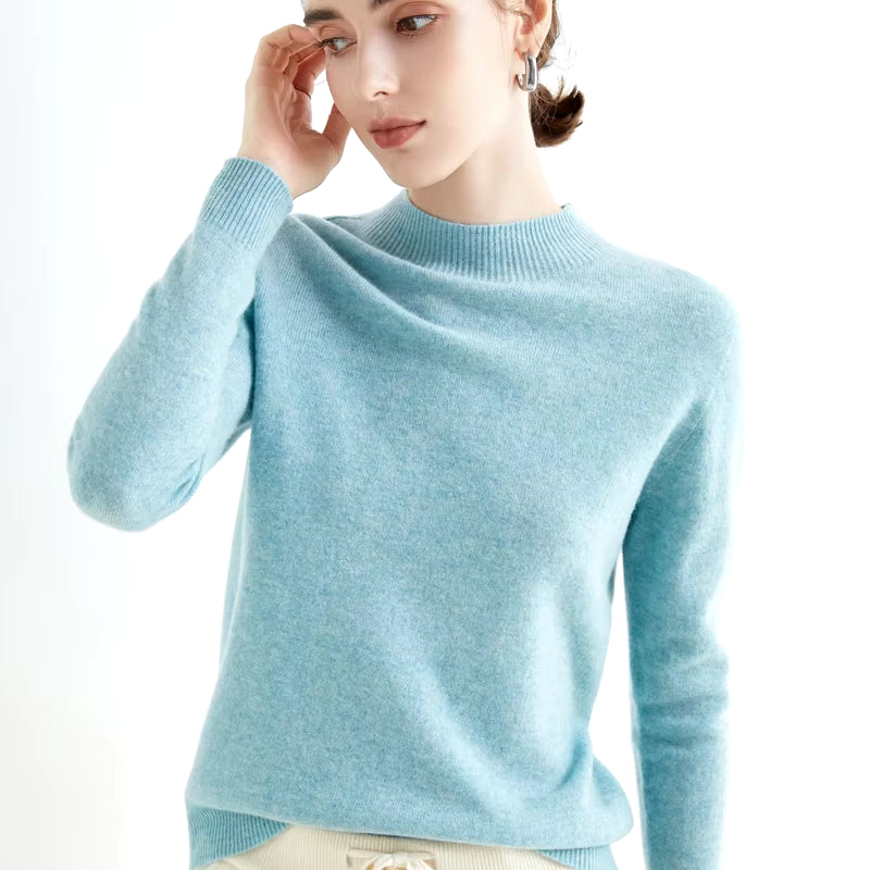 100% Merino Wool Cashmere Sweater Women Knitted Sweater Turtleneck Long Sleeve Pullovers Autumn Winter Clothing Warm Jumper Tops